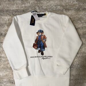 Polo by Ralph Lauren Cream Sweater with Bear Motif
